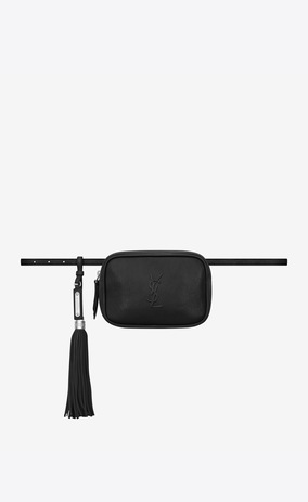 SAINT LAURENT Belt Bags Woman lou belt bag in black leather a_V4